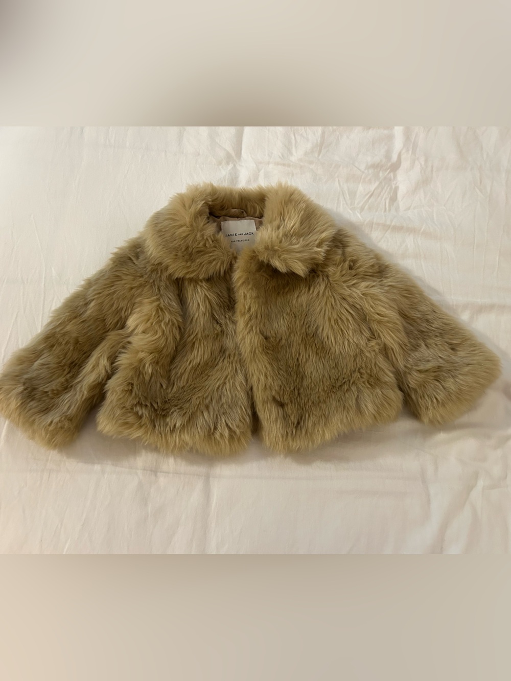 Janie and Jack Plush Faux Fur Cape in Camel